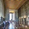The Hall of Honour is a room measuring 41.65 m by 57.35 m