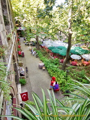 Looking down to the Koza Han courtyard