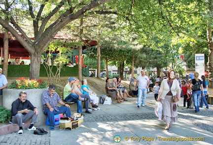 People watching around the Bursa market area