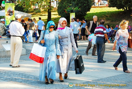 Local ladies armed with shopping