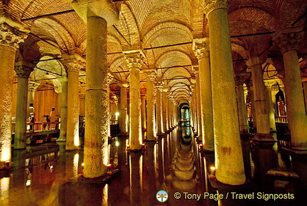 Basilica Cistern is also known as Yerebatan Sarayi or the Sunken Palace