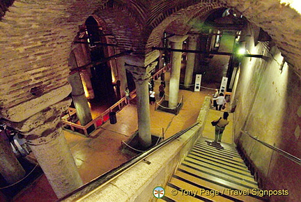 Steps down to the Basilica Cistern