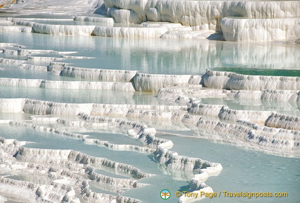 Beautiful travertine hot springs at Pamukkale