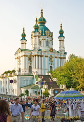 St Andrew's Church and Flea Market, Andriyivsky uzviz (St Andrew's Descent), Kyiv (Kiev)