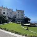 View from Miramare Castle garden (846 besøk) View of the Castle from the garden View from Miramare Castle garden