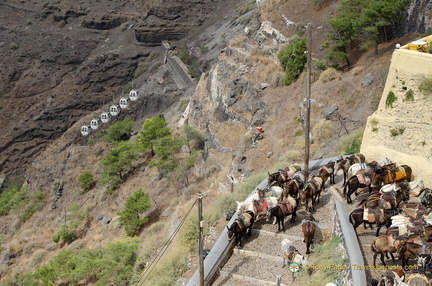 Getting to Fira by cable car