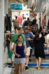 Busy Fira alleyways