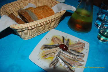 Anchovies and bread