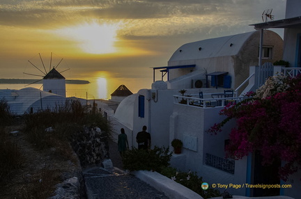 Oia Windmills Sunset shot