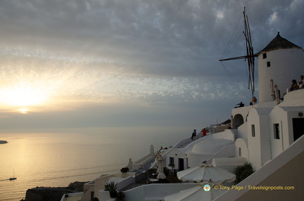 Oia Windmills Sunset shot