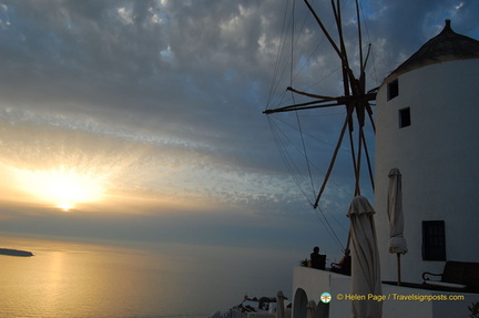 Oia Windmills Sunset shot