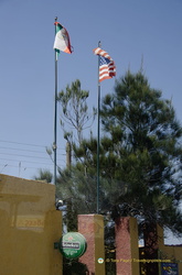 Mexican and American flags