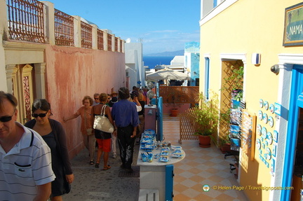 Oia Village busy thoroughfare