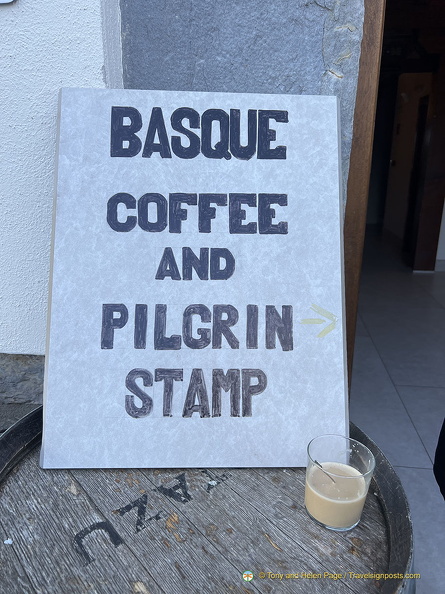 Basque coffee and Pilgrim stamp