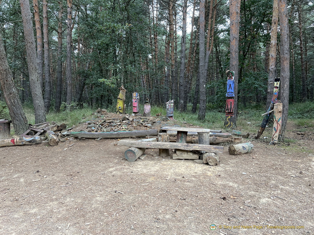 Unusual artwork in the woods