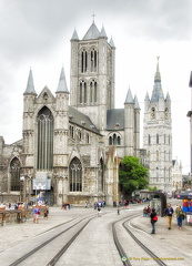 View of St Nicholas Church and the Belfort