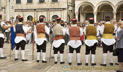 Rear view of costumes