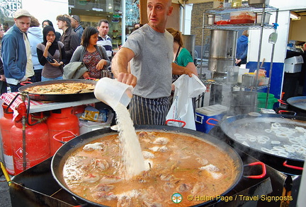 This paella stall is very popular