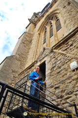 Tony going up St Mary's spire