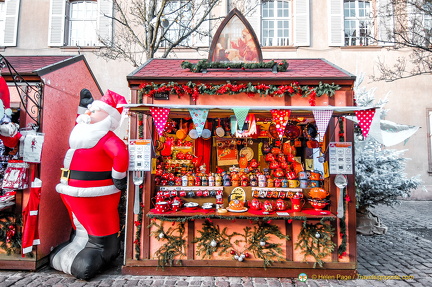 Souvenir stand manned by Santa