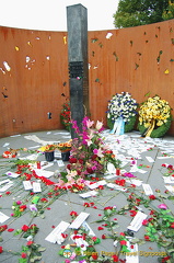 A memorial to those who died in the bomb blast on 26 September 1980.