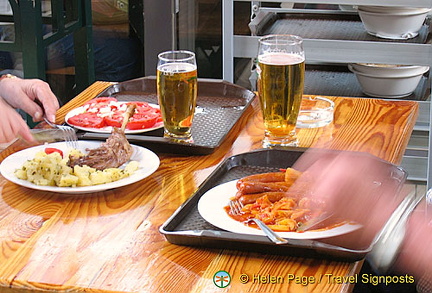 Cooked food at the Great Market Hall