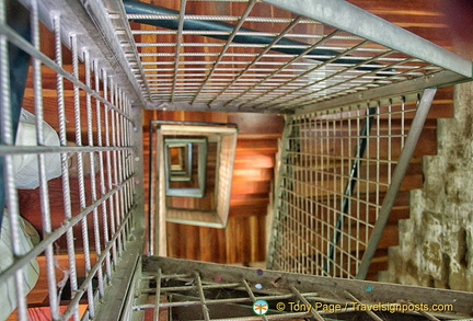 View down the stairwell of Torre del Moro