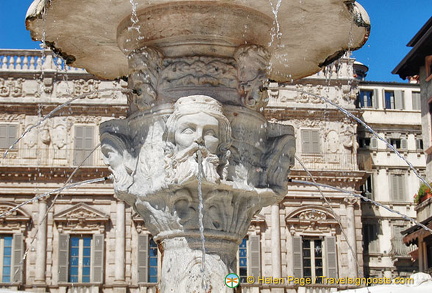 14th century fountain at the centre of Piazza Erbe