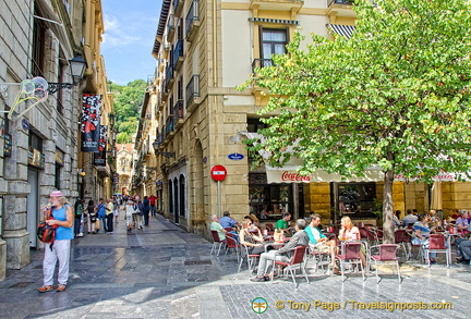 San Sebastian:  Looking down Calle Mayor