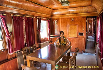 Me in the beautiful wood-panelled room of Atatürk's car